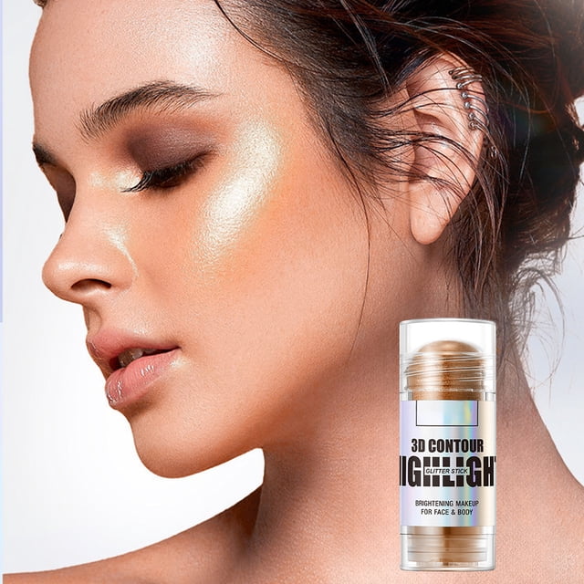 Pisexur Belleza Maquillaje Barra iluminadora tridimensional con purpurina para contorno facial y maquillaje de contorno facial, 46 gpara mujeres y hombres