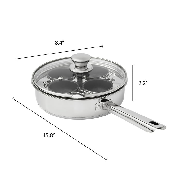 Sur La Table Egg Poaching Pan, 4 Cup, Stainless Steel