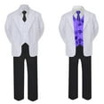 thumbnail image 2 of 7pc Boy Formal Necktie Black White Suit Set Satin Necktie & Vest Baby Sm-20 Teen, 2 of 3