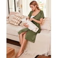 thumbnail image 3 of Ekouaer 3 in 1 Labor/Delivery/Hospital Gown Nursing Dress Maternity Nightgown Sleepwear for Breastfeeding with Button, 3 of 6