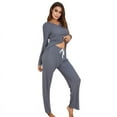 thumbnail image 2 of Ensemble de Pyjama Décontracté pour Femmes à Manches Longues, Grande Taille, Tenue d'Intérieur, 2 of 8