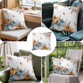thumbnail image 4 of Throw Pillow Covers, Orange Blue Grey Fall 24x24 Pillow Covers for Couch/Sofa/Bed, Thanksgiving Pumpkins Botanical Decorative Square Linen Cushion Pillowcase for Home Decor, 4 of 9