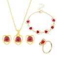 thumbnail image 1 of Conjunto de collar, pendientes y pulsera de cristal para mujer, regalo de San Valentín, collar de aleación., 1 of 5