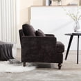 thumbnail image 7 of BISHE Mid Century Modern Armchair, Solid Wood Frame Accent Chair with Tufted Chenille Upholstery & Studded Details, Comfortable Lounge Chair for Living Room, Bedroom or Reading Nook, Black, 7 of 7