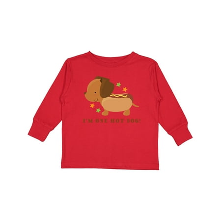

Inktastic Dachshund Hot Dog Funny Boys or Girls Long Sleeve Toddler T-Shirt