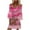 Hot Pink, variant on Lolmot Dresses for Women 2023 Women Fashion Summer Casual V-Neck Print 3/4 Sleeve Fold Mini Dress