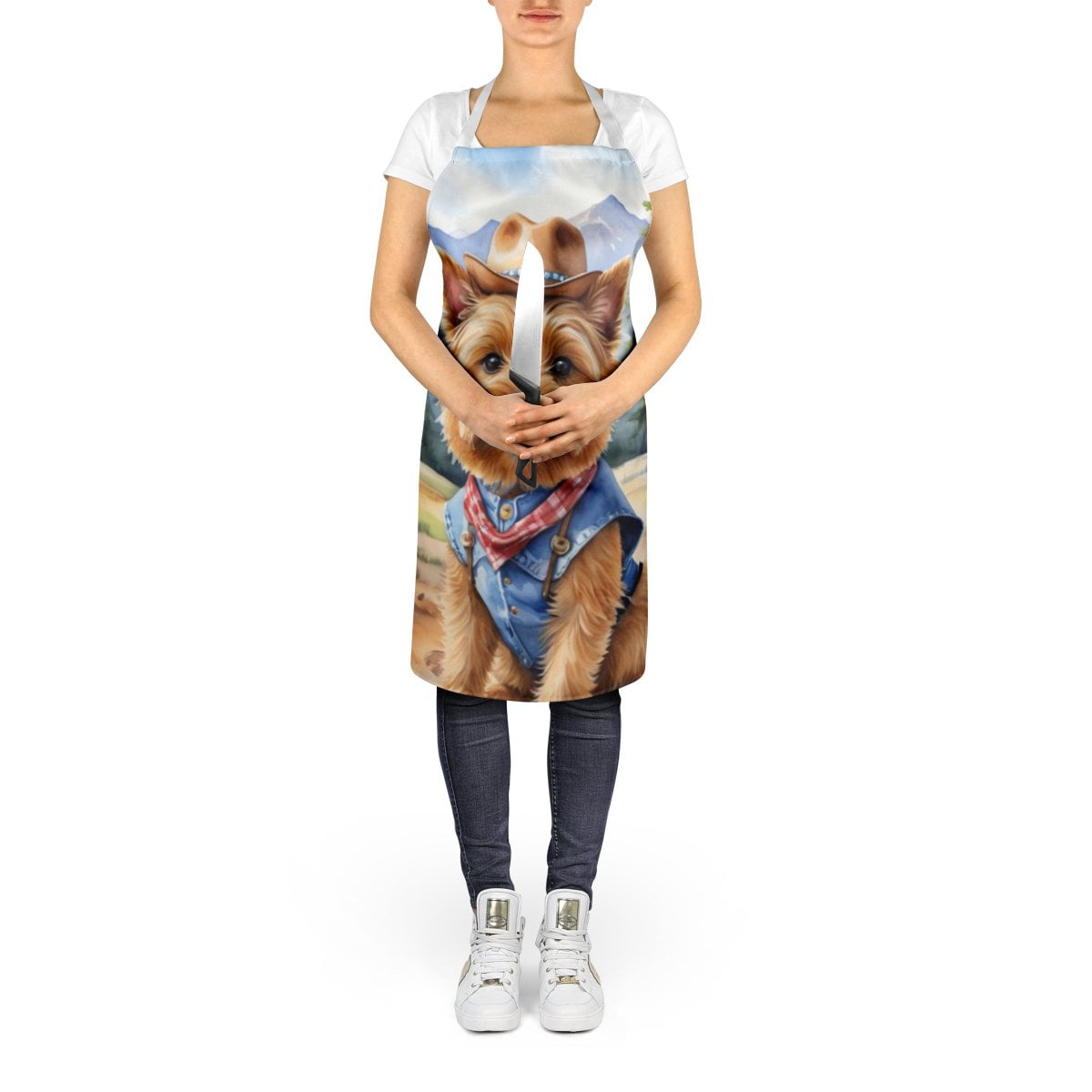 Norwich Terrier Cowboy Welcome Apron 27 in x 30 in
