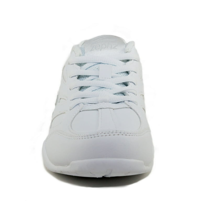 zephz Zenith White Cheerleading Shoes, Lightweight Synthetic