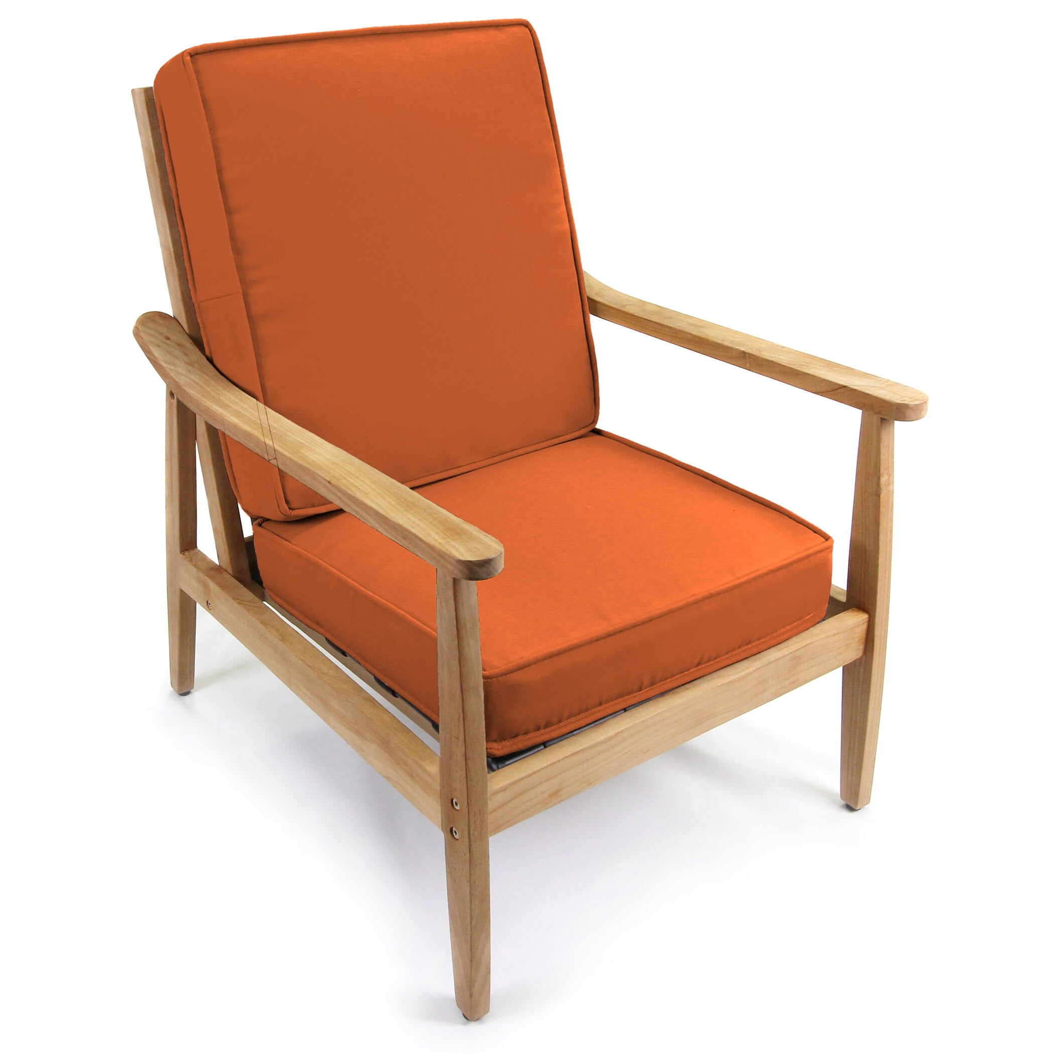 Jordan Manufacturing Sunbrella 22" x 45" Rust Solid Outdoor Deep Seat Chair Cushion Set with Ties - 45'' L x 22'' W x 4'' H