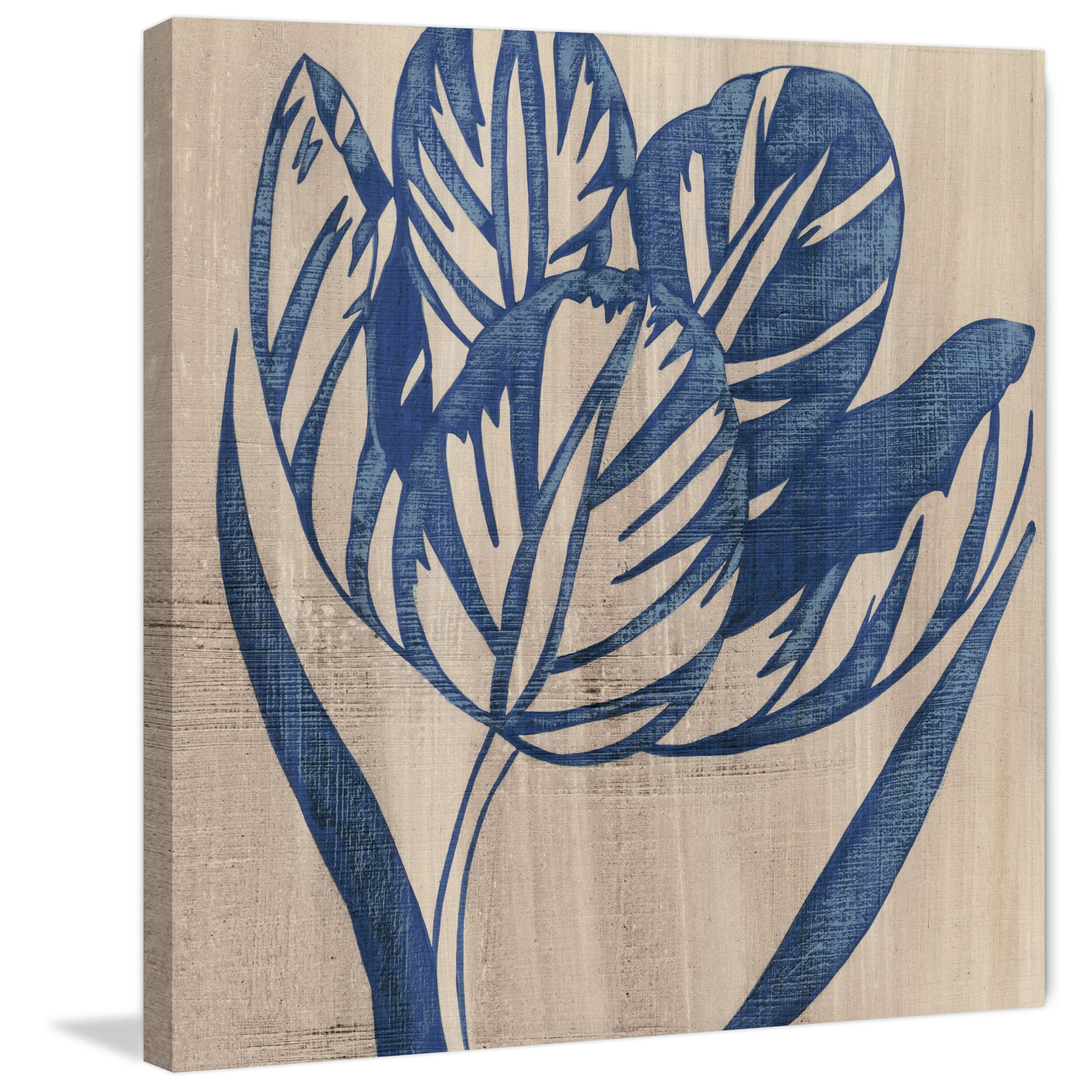"Indigo Tulip" Painting Print on Wrapped Canvas