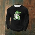 thumbnail image 5 of VBTAPA Mens Waffle Knit Shirts Funny Irish Clover T-Shirts Long Sleeve Crewneck Pullover Tees Casual Holiday Tops Black XXL, 5 of 6