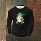 thumbnail image 5 of Amzcrzy - Sudadera Para Hombre, Estilo Informal, Holgada, Elástica, Para Fitness, Para El Hogar, Con Estampado Del Día De San Patricio, Manga Larga Y Cuello Redondo, Color Negro, Xl, 5 of 5