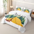 thumbnail image 3 of Catabedysis Cartoon Camping Twin Quilt Set,Tent Print Twin Coverlet Set For Boys,Multicolor,3-Piece, 3 of 7