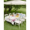 thumbnail image 5 of 60x102 Inch Outdoor Tablecloth with Umbrella Hole Zipper Rectangle Verdant Flower Patterns Rectangular Tablecloths Outside Waterproof Farmhouse Botanical Patio Table Cloth Cover for Picnic Party, 5 of 8