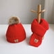 thumbnail image 3 of Conjunto de dos piezas de gorro y bufanda para niños de otoño e invierno, gorro de punto cálido con forro polar para niños y niñas, gorro de lana de oso, 3 of 6
