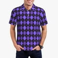 thumbnail image 1 of Fotbe purple argyle Camiseta Polo de Golf para Hombre con Estampado – Camisa Deportiva Transpirable con Cuello Abotonado-4X-Large, 1 of 6