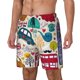 thumbnail image 1 of Balery London Symbols Bañador para hombre, shorts de playa de secado rápido con entrepierna y forro de compresión-Medium, 1 of 6