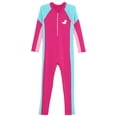 thumbnail image 3 of Doomiva Big Girls Upf 50+ One Piece Swimsuits Long Sleeve Full Body Cover Swim Bodysuits Hot Pink 13-14, 3 of 6