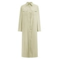 thumbnail image 5 of VSSSJ Casual Dresses for Women Long Sleeve Turndown Collar Solid Color Button Down Loose Comfy Flowy Maxi Shirt Dress with Pockets White XXL, 5 of 6