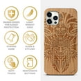 thumbnail image 4 of Case Yard Wooden Case Outside Soft TPU Silicone Slim Fit Shockproof Wood Phone Cover for Girls Boys Men and Women Supports Wireless Charging Tribal Indian Mask Design case for iPhone-12/12-Pro, 4 of 7