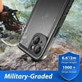 thumbnail image 4 of SPORTLINK Waterproof Case for iPhone 13 Shockproof Dustproof Phone Screen Protector Full Body Heavy Duty Sealed Protective Cover 6.1 inch - Frosted Black, 4 of 9
