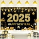 thumbnail image 1 of Fondo negro de Feliz Año Nuevo, decoración de fiesta de fondo de Feliz Año Nuevo, el diseño está lleno de una atmósfera agradable, 1 of 5