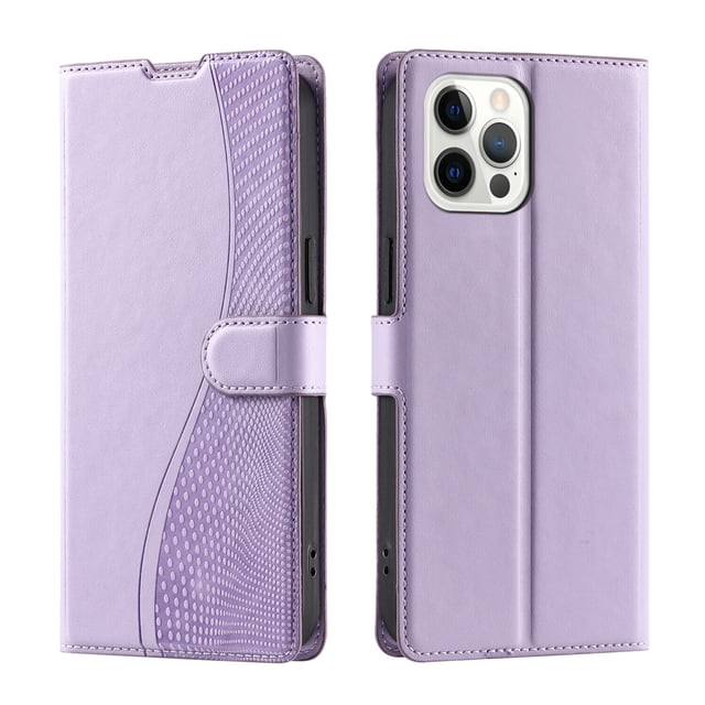 iPhone 12 PRO MAX Étui, Portefeuille en Cuir Pu Couverture Rabattable Support Magnétique