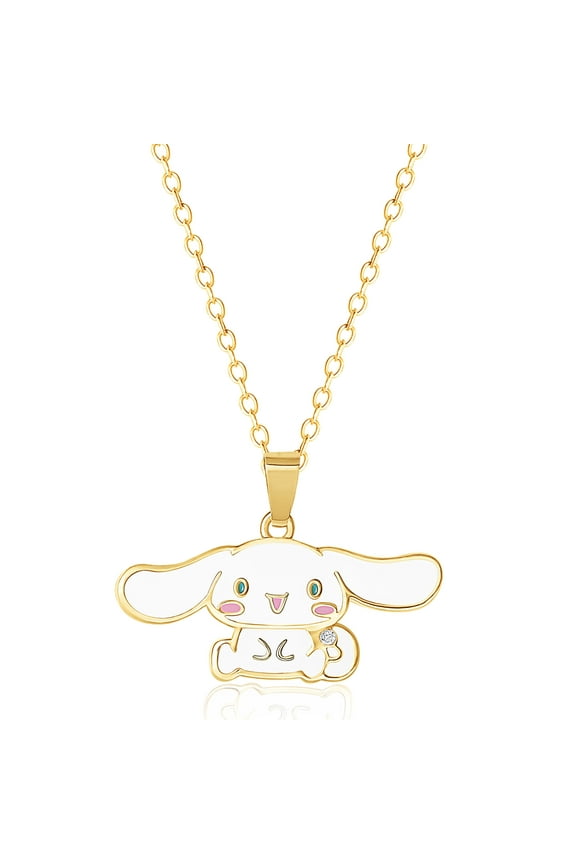 Sanrio Hello Kitty Brass Cinnamoroll Enamel 3D Pendant, 18'' Chain