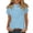 Light Blue, variant on Women's Mock Neck Short Sleeve Tops Basic T-Shirts Slim Summer Causal Plain Tees Soft Tunic Tops Womens Clothes