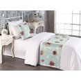 thumbnail image 2 of Spring Bed Runner Set, Vertical Flowers Leaves Abstract Continuous Floral Concept Ornament, Decorative Bedding Scarf & a Pillow Sham for Hotels Homes, Twin, Dark Mauve and Seafoam, by Ambesonne, 2 of 3