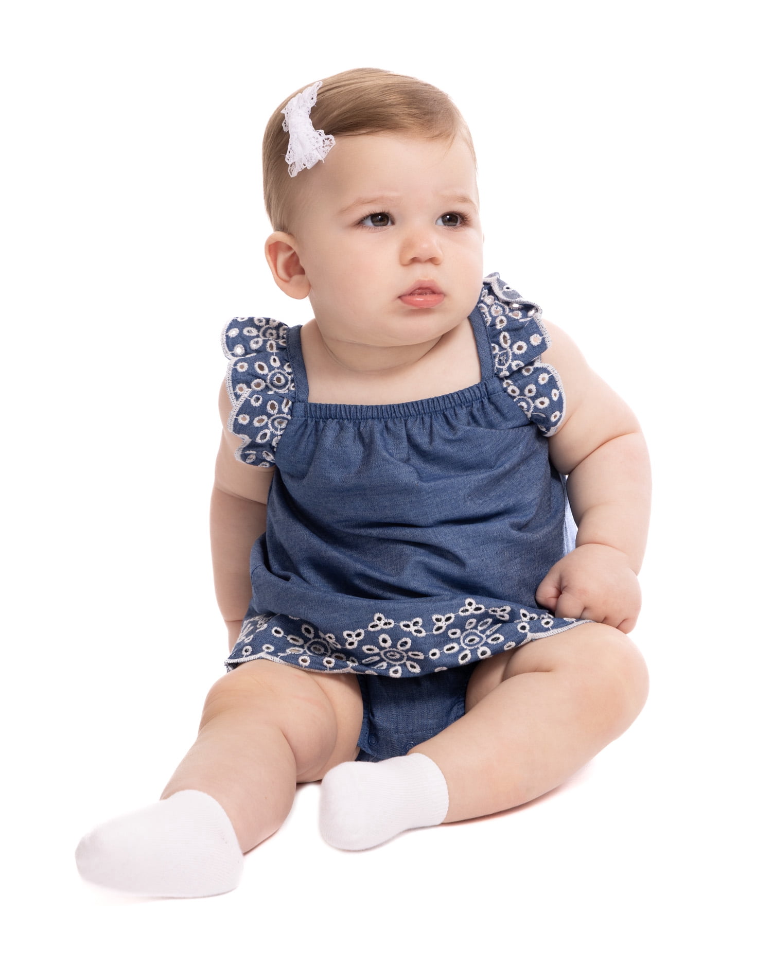Wonder Nation Baby Girls Eyelet Tank Romper, Sizes 0/3M-24M