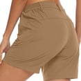 thumbnail image 5 of RYRJJ Women's Hiking Cargo Shorts with Zipper Pockets Work Golf Short Pants Lightweight Outdoor Active Summer Shorts for Women(Coffee,M), 5 of 9