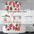 thumbnail image 6 of Fruits Shower Curtain Red Peaches Shower Curtain Set with Hooks 72x72inches Green Leaves Fabric Waterproof Washable Shower Curtains for Bathroom Hotel, 6 of 6