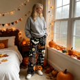 thumbnail image 3 of Trgacdwlo Halloween Womens Lounge Pants Fleece Cat Pumpkin Print Pj Bottoms for Women Winter Warm Womens Fuzzy Pajama Pants, 3 of 5