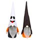 thumbnail image 1 of Paquete de 2 enanos de peluche de Halloween de 16.0 in para decoración de Halloween con calabaza Jack-O-Lantern Scythe con sombrero fantasma araña sueco Tomte Elf Doll Halloween decoración interior h JAMW Sencillez, 1 of 5