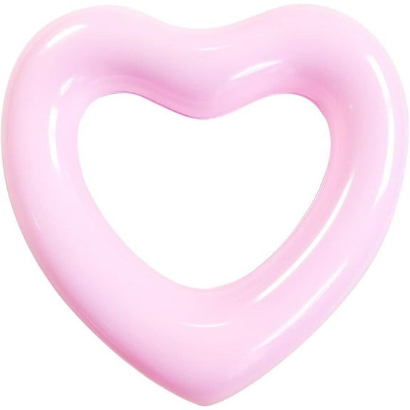 LQQBOX Heart Pool Float, Heart Shaped Summer Swimming Pool Float Loungers Tube Ring Floatie, Water Fun Beach Party Toys for Adults, 1 Pack, 90 cm Diameter - Pink