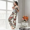 thumbnail image 6 of Picia Dark Enchanted Flowers And Birds Womens Soft Woven Cotton Elastic Waistband Sleep Pajama Pant Lounge Sleep Pant With Pockets And Drawstring-Large, 6 of 9