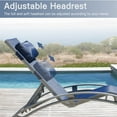 thumbnail image 3 of Outdoor Chaise Lounge Chair Set of 2, Patio Recliner Chairs with Adjustable Backrest and Removable Pillow, Tanning Chair for Beach, Pool, Sunbathing, Blue, 3 of 6