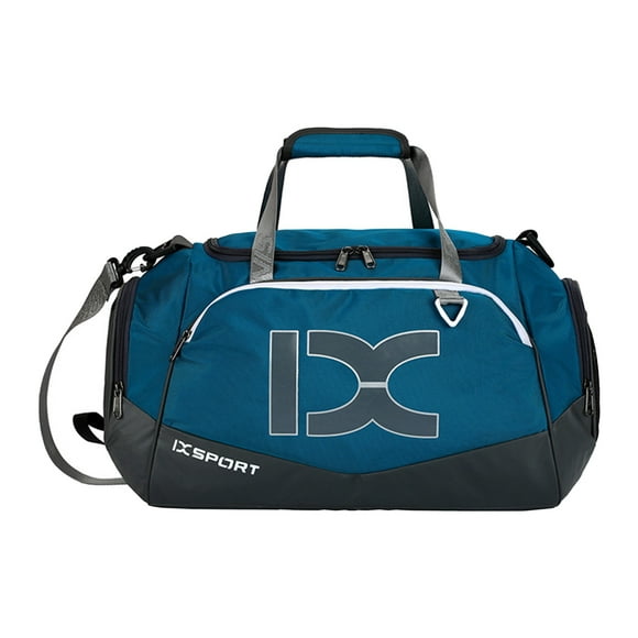 Qarigey Bolsa de gimnasio Bolsas de entrenamiento de fitness Bolso de deporte al aire libre Resistente al desgarro Ajustable con cremallera Autoadhesivo Bolsas de mensajero y de hombro Azul blanco Qarigey AP011940-03