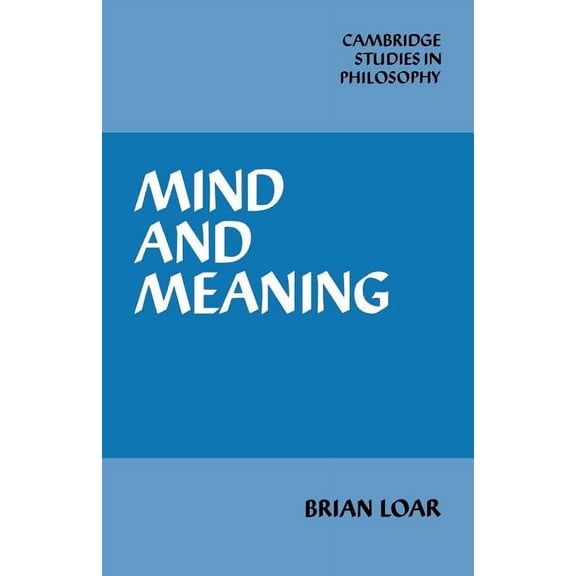 Cambridge Studies in Philosophy Mind and Meaning, (Paperback)