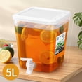 thumbnail image 2 of Distributeur d'Eau Froide Rond en Plastique de 5 L avec Robinet et Couvercle - Pichet de Rangement Résistant à la Chaleur et Peu Encombrant pour Réfrigérateur, Infusion à Froid, Jus de Fruits et Organisation de Cuisine – Durable, Facile à Nettoyer pour la Maison, 2 of 6