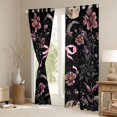 thumbnail image 3 of Homewish Chic Pink Flowers Black Out Curtains For Teens Boys Girls,Kawaii Cute Bow Curtains Pack of 2 (42x63 Each),Exotic Style Bedroom Curtains,Lightweight Room Decor, 3 of 6