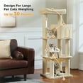 thumbnail image 3 of PEQULTI 58" Large Cat Tree with Spacious Hammock and Huge Condo Cat Tower for Indoor Cats Beige, 3 of 8