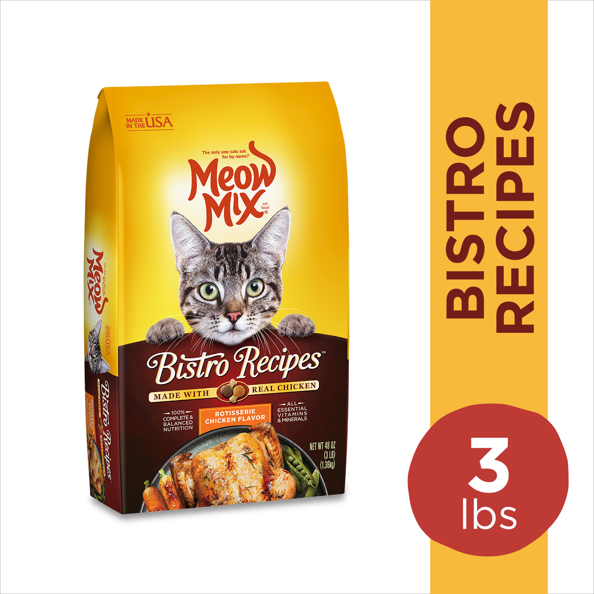 Meow Mix Bistro Recipes Rotisserie Chicken Flavor Dry Cat Food 12 Pound