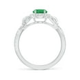 thumbnail image 2 of Angara Natural 1.1 Ct. Emerald with Diamond Halo Ring in 14K White Gold for Women (Ring Size: 12), 2 of 10