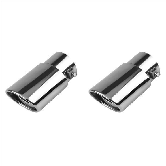 2X Stainless Steel Car Exhaust Tip,2.1In to 1.5In Universal Pipe Modification Tail Throat (Silver)