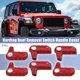 thumbnail image 2 of Cubierta de la manija del interruptor de extracción del techo rígido para Jeep Wrangler JL JLU 2018-2023 para decoración del pestillo del panel Freedom 6 piezas patrón de fibra de carbono rojo, 2 of 7