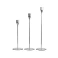 thumbnail image 1 of Juego de 3 candelabros decorativos de metal para decoración de fiestas (plata), 1 of 4