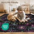 thumbnail image 4 of ODIKA 5'x7' Washable Area Rug Easy Care, Non-Shedding, Pet Friendly, Cyber Astronaut Nebula Border Arcade Fireworks Anime Flowing Dynamic for Small Living Room, Bedroom, 4 of 7
