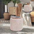 thumbnail image 1 of Loft Lyfe Ezio Fil de Coton 3-en-1 Pouf/pouf/table d'Extrémité, Ivoire, 1 of 7